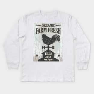 Vintage Farm Market Sign #3 Kids Long Sleeve T-Shirt